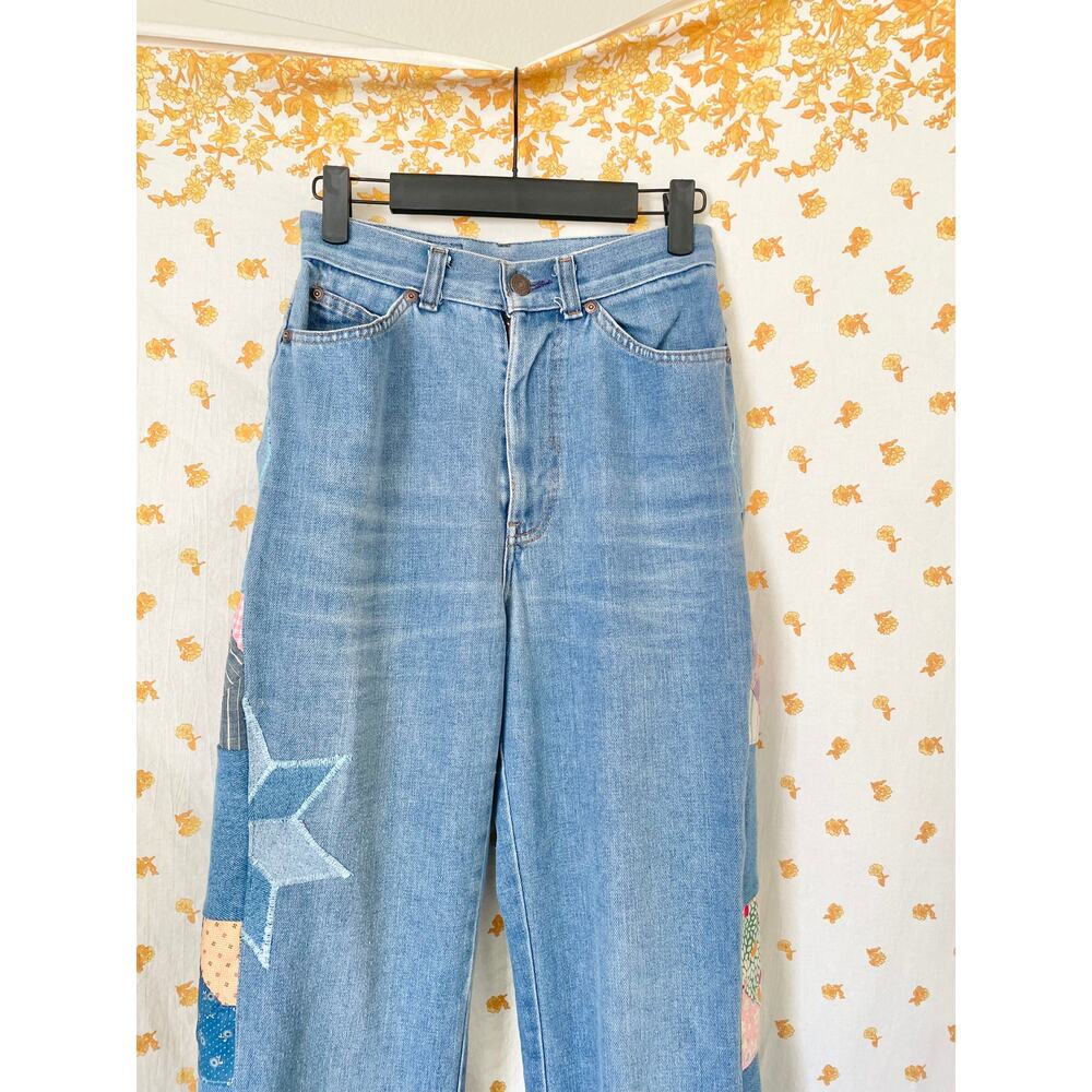 Upcycled Vintage Levi’s Orange Tab Patchwork Jeans Grateful Dead Inspired - Picture 5 of 11